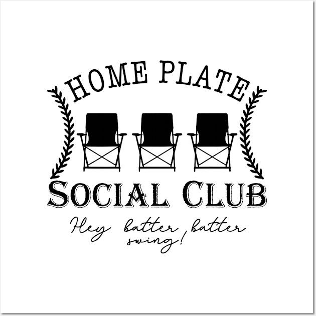 Home Plate Social Club, Midday, Softball Mom, Softball Dad, Softball Game Day, Softball Grandma, Softball Family Wall Art by SmilArt